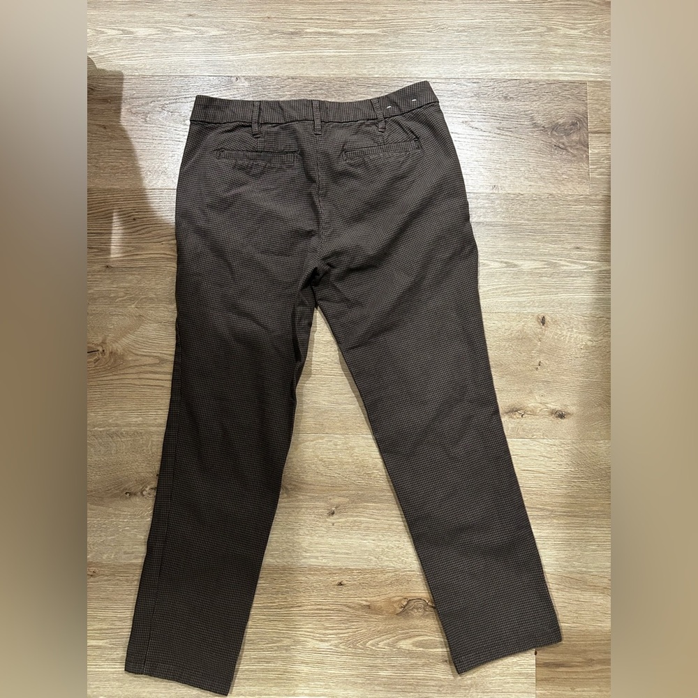 Womens Brown Textured Dress Pants